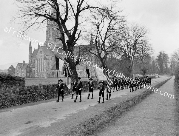 TROOP MARCHING PAST CATHEDRAL